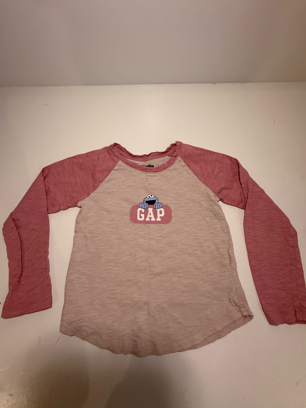 Gap 5T Girls Pink Top Bundle | Floral, Cookie Monster & Knit Cardigan - Picture 9 of 12
